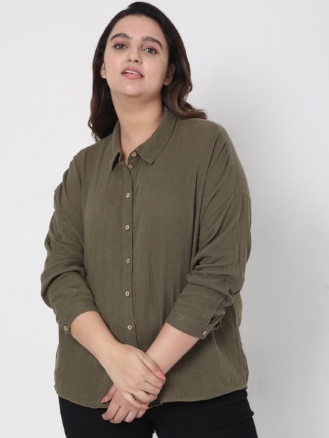 

Vero Moda Women Green Opaque Casual Shirt