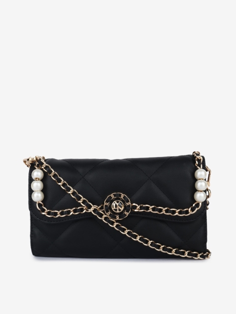 

LYN Black PU Structured Sling Bag with Quilted
