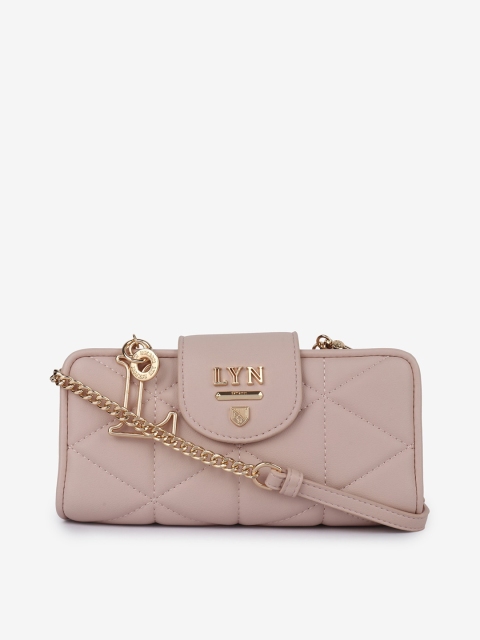 

LYN Pink PU Structured Sling Bag with Quilted