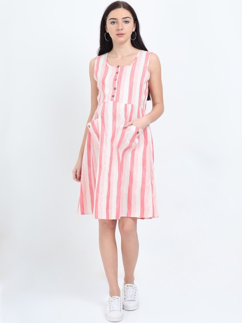 

The Mom Store Red & White Striped Maternity Dress