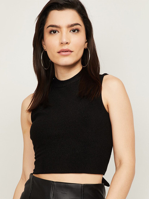 

Ginger by Lifestyle Black Regular Crop Top