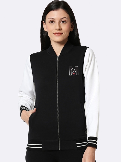 

Bewakoof Women Black Varsity Jacket