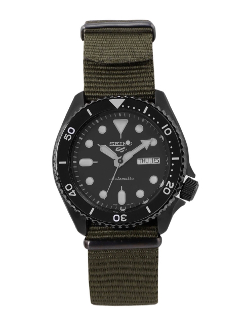 

SEIKO Men Black Dial & Green Straps Analogue Automatic Motion Powered Watch - SRPD65K4