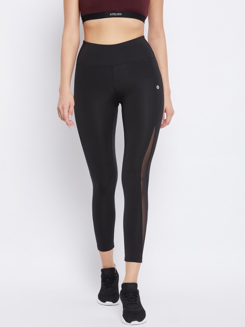 

ATHLISIS Women Black Solid Ankle-Length E-Dry Technology Training Tights