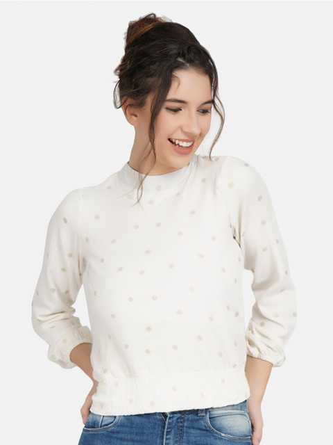 

JAAIVE White Crepe Regular Top