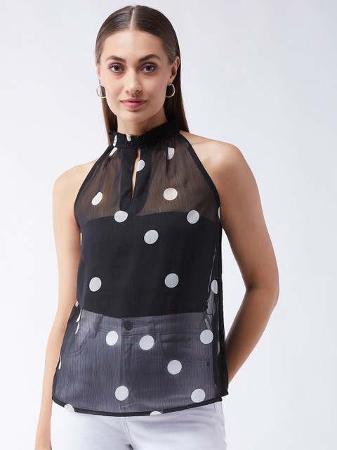 

MAGRE Black Georgette Regular Top