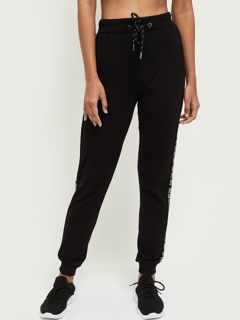 

max Women Black Solid Pure Cotton Joggers