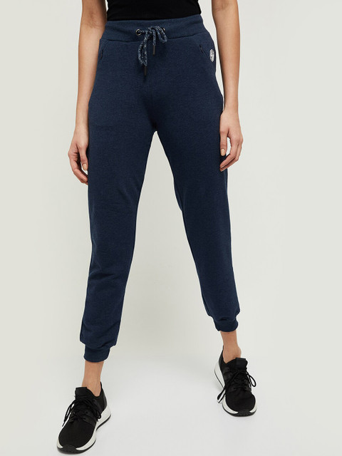 

max Women Navy Blue Solid Joggers
