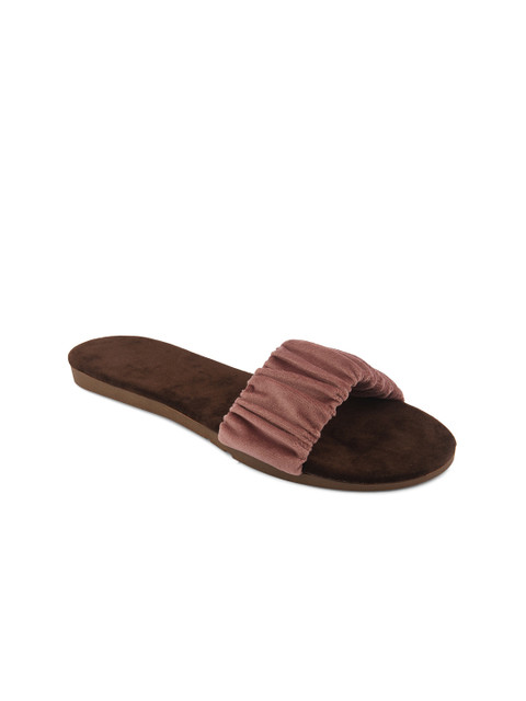 

DESI COLOUR Women Peach-Coloured Open Toe Flats