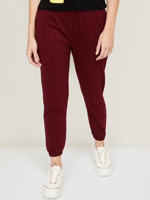 

Fame Forever by Lifestyle Women Burgundy Cotton Joggers