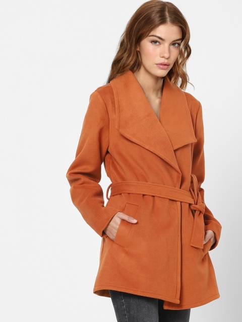 

ONLY Women Orange Solid Trench Coat