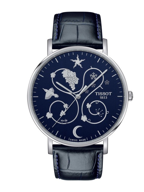 

TISSOT Men Blue Dial & Blue Leather Straps Analogue Watch