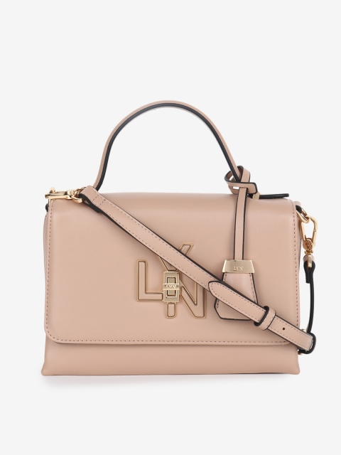 

LYN Beige Embellished PU Structured Handbags