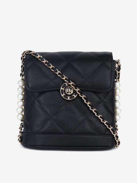 

LYN Black PU Structured Sling Bag with Quilted