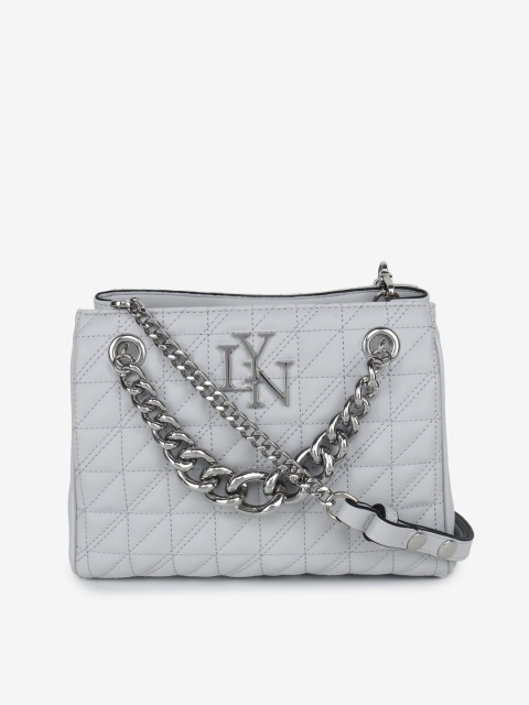 

LYN Grey PU Structured Sling Bag with Quilted