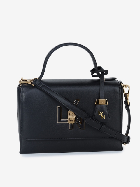 

LYN Black PU Structured Handbags