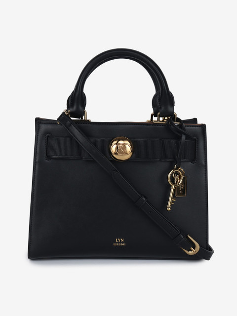 

LYN Black PU Structured Handbags