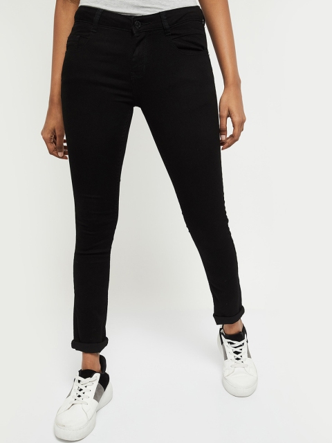 

max Women Black Slim Fit Jeans