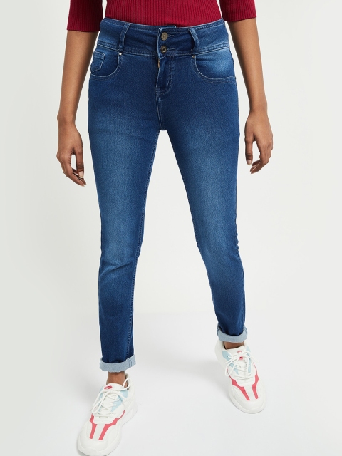 

max Women Blue Slim Fit Light Fade Jeans