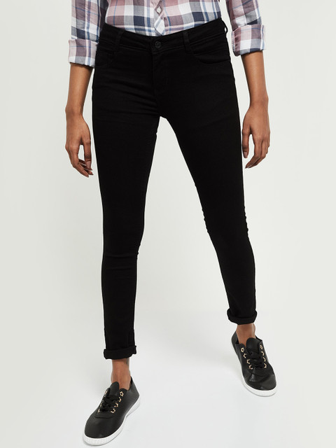 

max Women Black Slim Fit Jeans