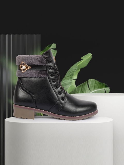 

Alishtezia Black PU Party Block Heeled Boots