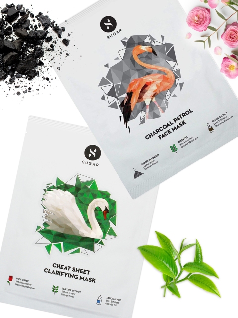 

SUGAR Daily Masking Combo - Charcoal Patrol Face Mask + Cheat Sheet Clarifying Mask, Multi