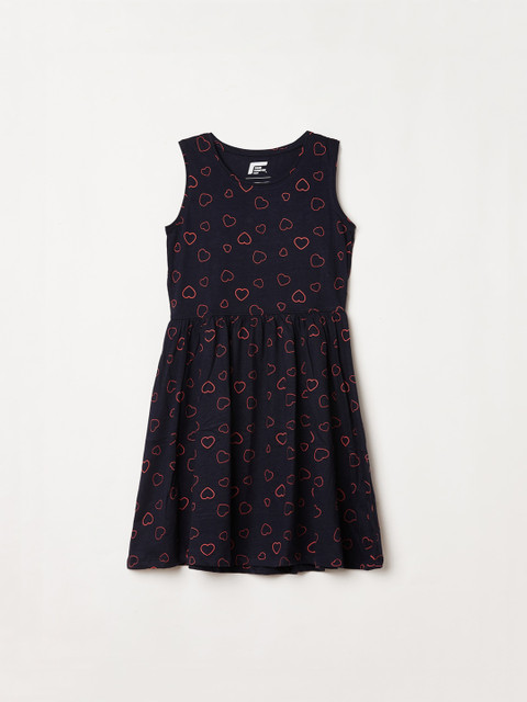 

Fame Forever by Lifestyle Navy Blue & Orange Floral Dress