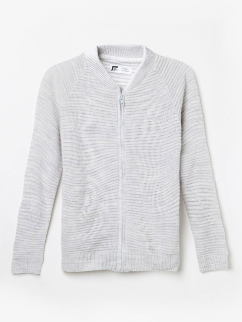 

Fame Forever by Lifestyle Boys Grey Melange Front-Open Sweater