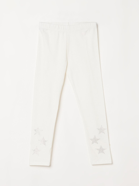 

Fame Forever by Lifestyle Girls White Cotton Ankle-Length Leggings