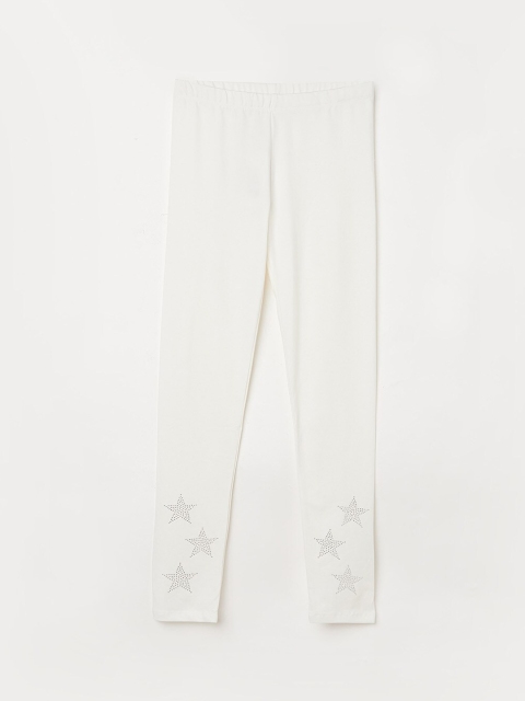 

Fame Forever by Lifestyle Girls White Ankle-Length Cotton Leggings