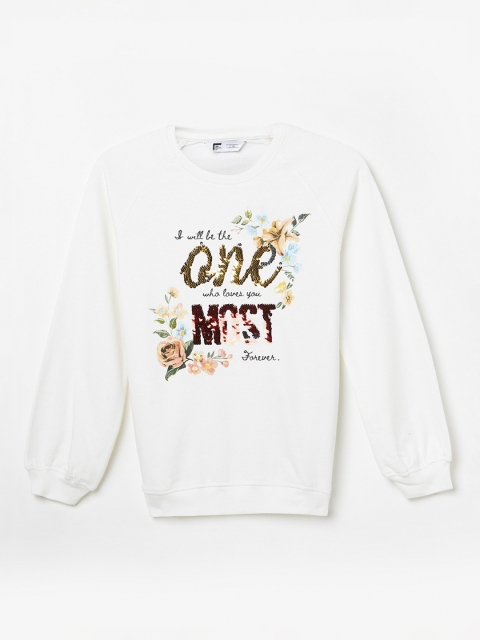 

Fame Forever by Lifestyle Girls Off White Printed Sweatshirt