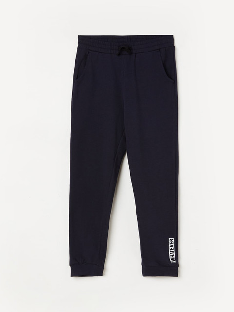 

Fame Forever by Lifestyle Girls Navy Blue Solid Cotton Joggers