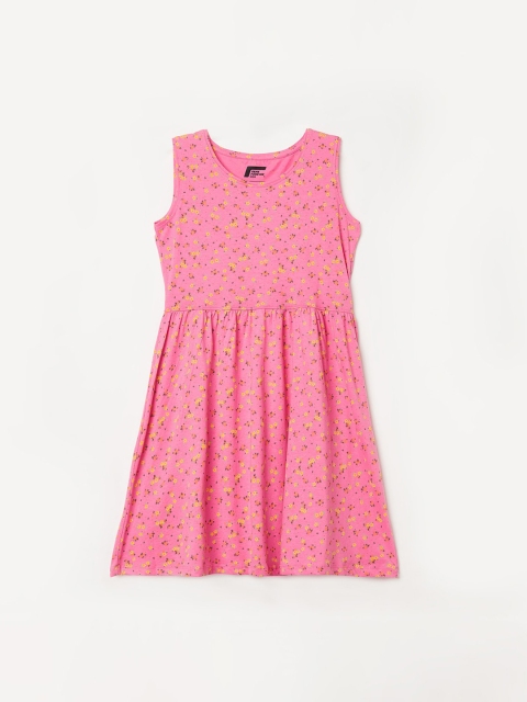 Fame Forever by Lifestyle Pink & Yellow Floral Dress
