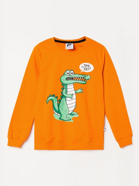

Fame Forever by Lifestyle Boys Orange & Green Graphic Printed Sweatshirt