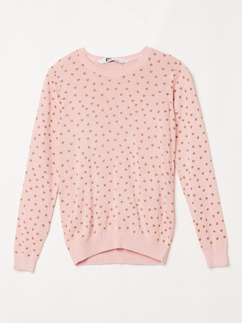 

Fame Forever by Lifestyle Girls Pink & Brown Printed Sweater Vest