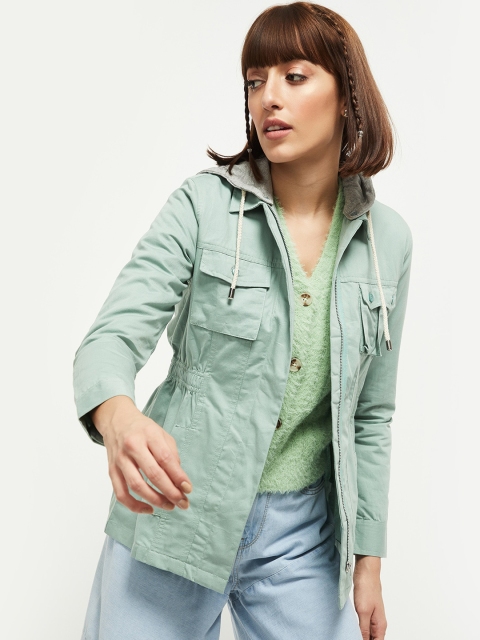 

max Women Green Denim Jacket