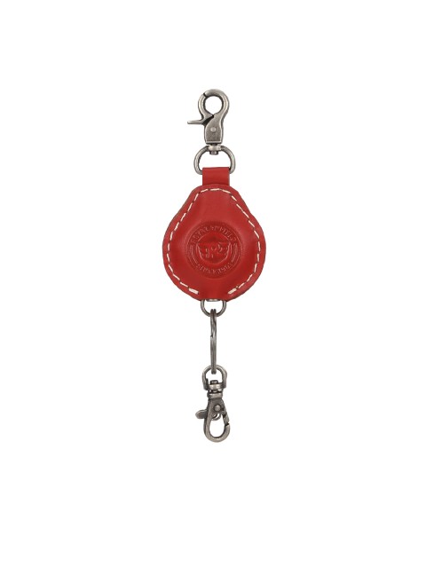 

Royal Enfield Red & Silver-Toned Panel Leather Key Chain
