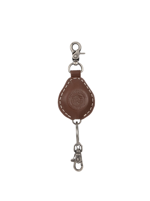 

Royal Enfield Brown & Silver-Toned Leather Panel Key Chain