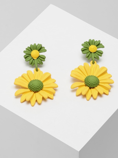 

AVANT-GARDE PARIS Yellow & Green Floral Drop Earrings