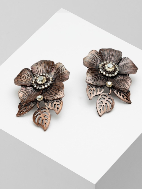 

AVANT-GARDE PARIS Copper-Toned Floral Studs Earrings