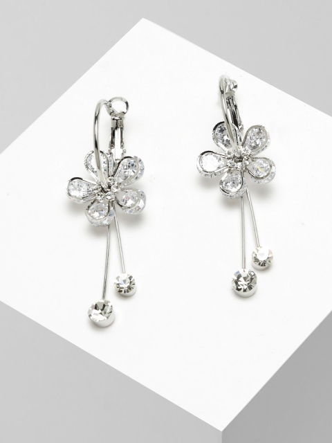 

AVANT-GARDE PARIS Silver-Toned Floral Drop Earrings