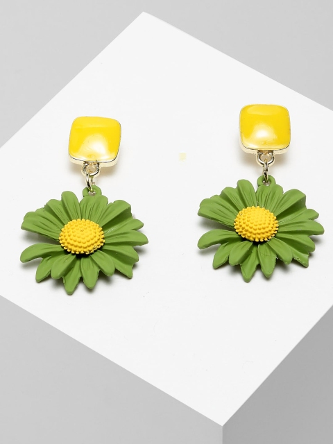 

AVANT-GARDE PARIS Green & Yellow Floral Drop Earrings
