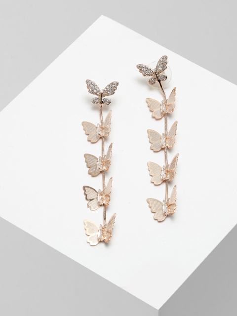 

AVANT-GARDE PARIS Rose Gold Butterfly Drop Earrings