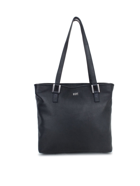 

echt Black Leather Structured Handbags