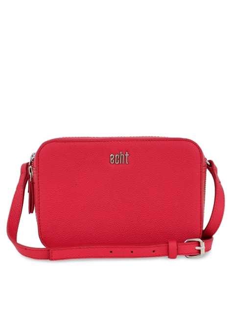 

echt Red Leather Structured Sling Bag