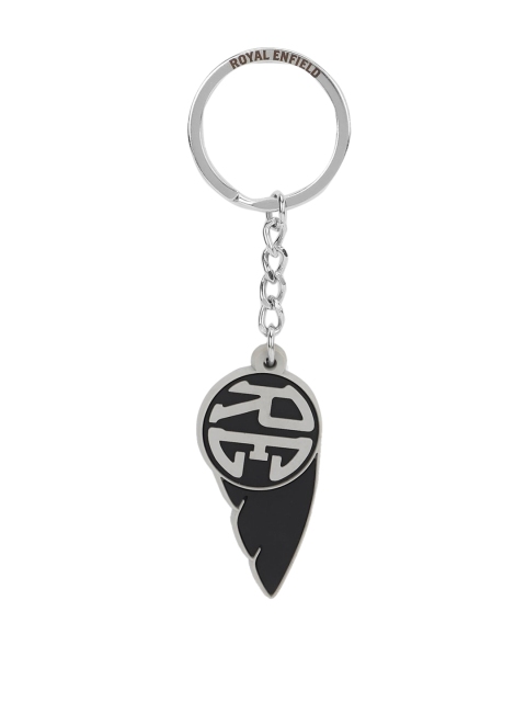 

Royal Enfield Black & Silver-Toned WE Wing Key Chain