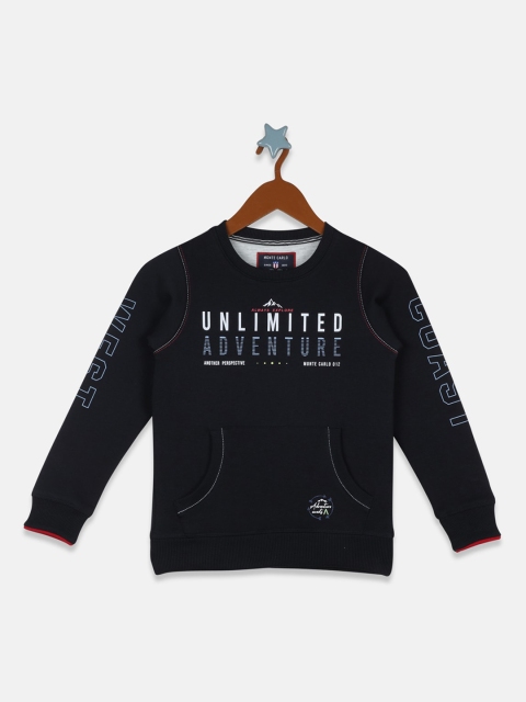 

Monte Carlo Boys Navy Blue & White Typography Printed Sweatshirt