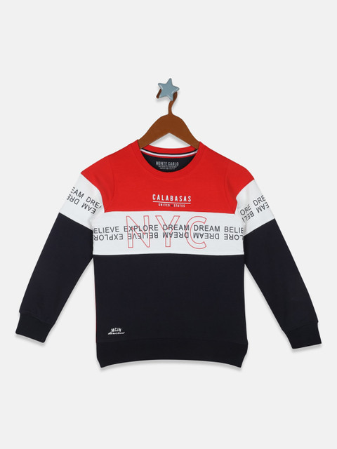 

Monte Carlo Boys Red Printed Sweatshirt