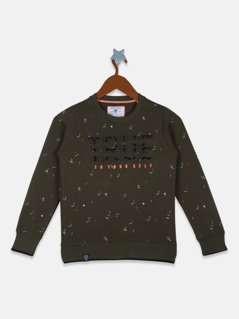 

Monte Carlo Boys Olive Green Printed Sweatshirt