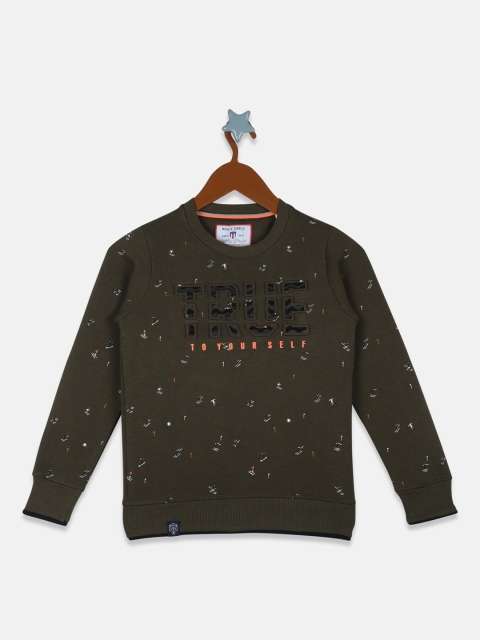 

Monte Carlo Boys Olive Green Printed Sweatshirt